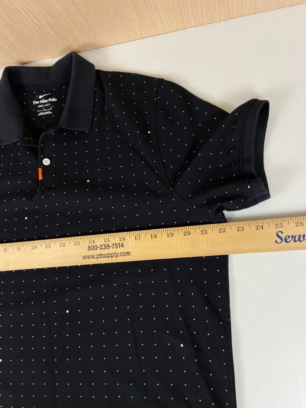 Nike Dri-FIT Polo Shirt Black Micro Dot Golf Athletic Mens Large - Picture 8 of 12